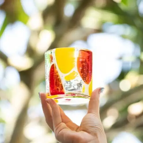【RYUKYU GLASS WORKS 海風】ロックグラス（トロピカルビタミン）
