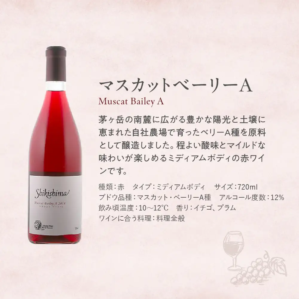 マスカットベーリーA 720ml 赤ワイン ワイン わいん 日本ワイン 国産ワイン 山梨 ギフト プレゼント フルーツ 甲斐市 F-39