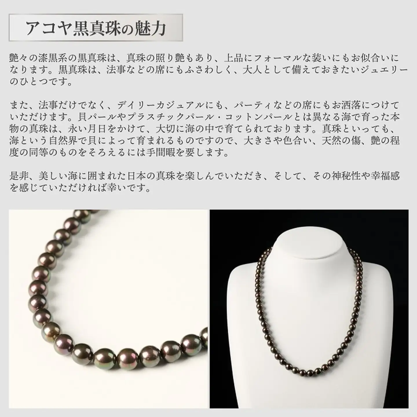 個数限定！艶々の漆黒系6～6.5mmアコヤ黒真珠ネックレス 佐賀県 佐賀市 美穂野 黒真珠 アコヤ真珠 アコヤパール フォーマル用ネックレス ：C117-012