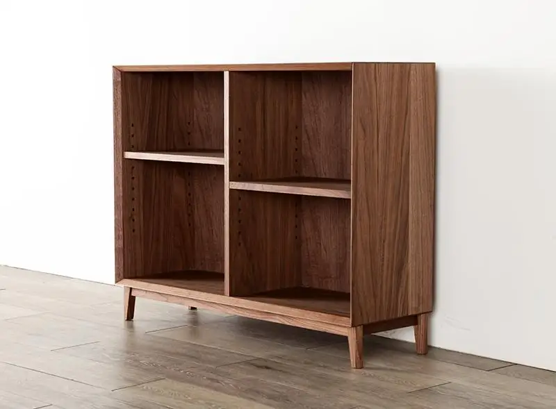 大川家具 レフライン 90cm シェルフ 本棚 天然木ウォールナット