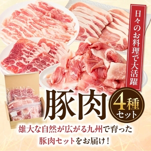 【部位4種食べ比べ！】九州産 豚肉4種 贅沢セット 2.25kg（国産 豚 豚肉 バラ ロース しゃぶしゃぶ 大容量 冷凍 送料無料 肉 豚バラ 豚ロース 豚肉 肉 豚バラ 豚ロース 豚肉 肉 豚バラ 豚ロース 豚肉 )