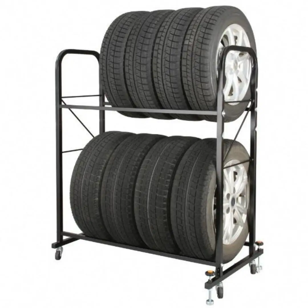 タイヤラック ダブルロック付 g-578 タイヤ収納 スタンドロック キャスター付き ロック機能付き カバー付き 転倒防止 [キープロダクション] 【056S006】