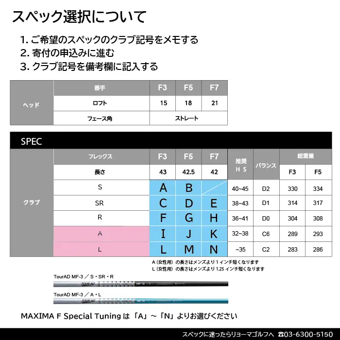 リョーマFW 「MAXIMA F Special Tuning」 高反発モデル TourADシャフト RYOMA GOLF ゴルフクラブ