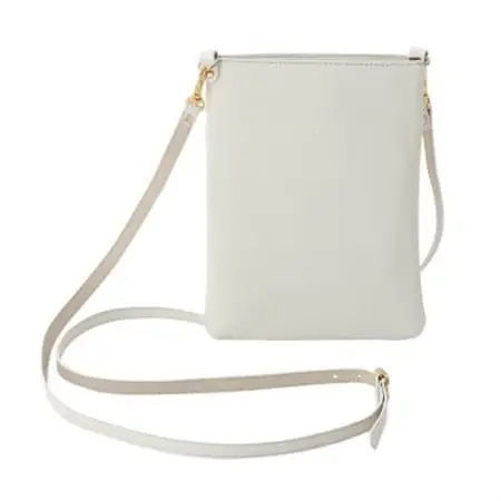 【濱野皮革工藝のショルダーバッグ】スマートフォンポシェット(ホワイト)_装飾品・工芸品 トートバッグ・ショルダーバッグ 鞄・バッグ かばん カバン_【1381007】