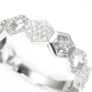 Deliciae　ハニカムリング　Pt950kf　天然ダイヤモンド　【トータル0.35ct】カード鑑別書付　KFRG24