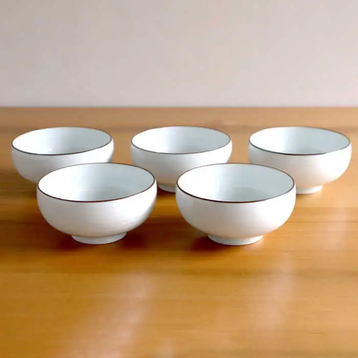 【白山陶器】【定番のシリーズ】白磁千段 汁碗 5枚セット【波佐見焼】[TA172]