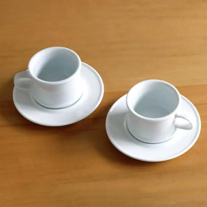 【白山陶器】コーヒーカップ＆ソーサー 白磁 2客セット【波佐見焼】[TA198] カップ