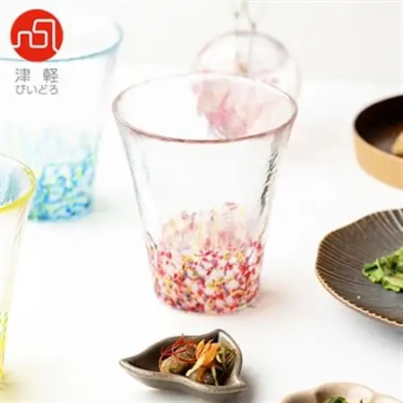 津軽びいどろ にほんの色タンブラー2種(舞う桜・雪の灯)_装飾品・工芸品     雑貨・日用品 タンブラー 食器 _【1490252】