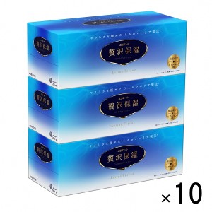 0022-10-04 エリエール 贅沢保湿 ティッシュペーパー 200組×3箱×10パック(30箱) 　ティッシュ ボックス ローション 保湿 パルプ100% 日用品 消耗品