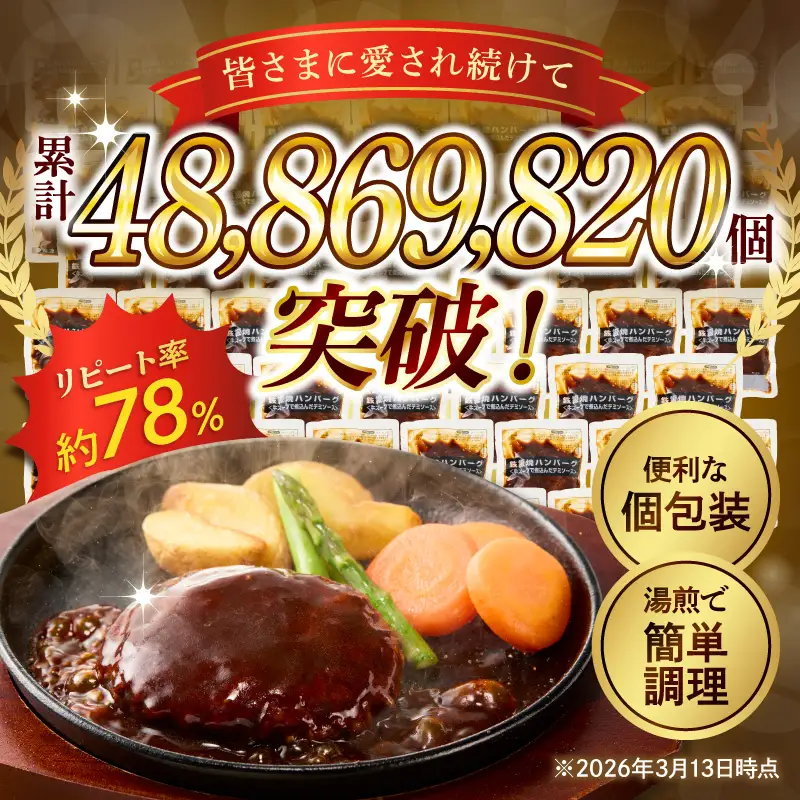 鉄板焼ハンバーグ デミソース 10個【A-848】