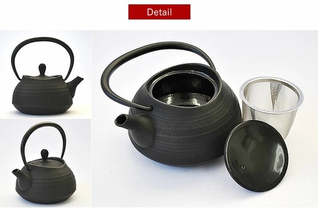 南部鉄器 ティーポット刷毛目0.4L（ブラック） 雑貨 日用品 工芸品 装飾品