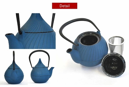 南部鉄器 ティーポット蕾0.4L（ジャパンブルー） 雑貨 日用品 工芸品 装飾品 株式会社壱鋳堂