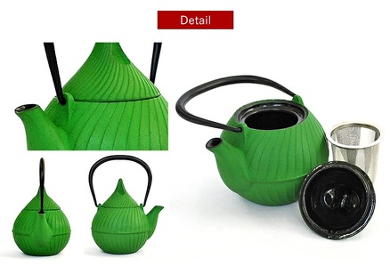 南部鉄器 ティーポット蕾0.4L（グリーン） 雑貨 日用品 工芸品 装飾品 株式会社壱鋳堂