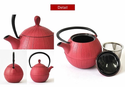 南部鉄器 ティーポット胡桃0.5L（ローズピンク） 雑貨 日用品 工芸品 装飾品