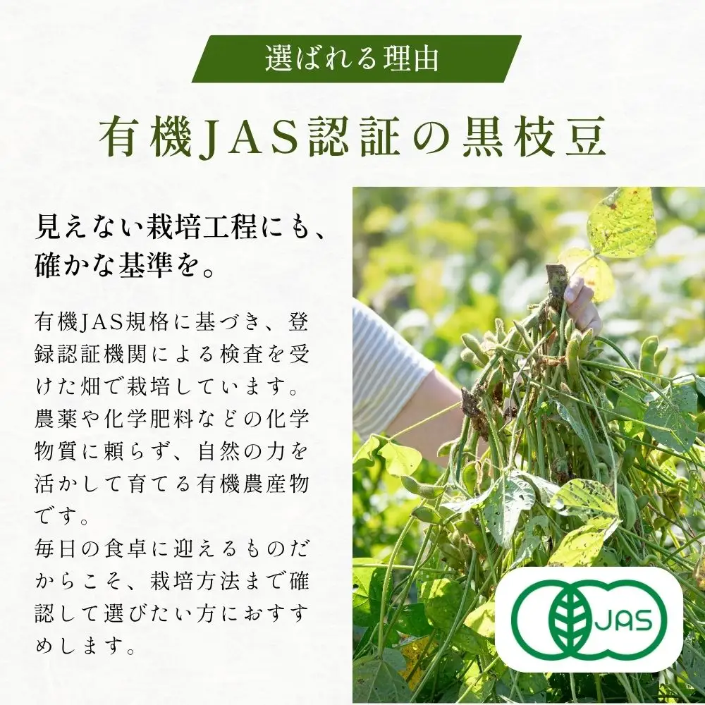 【令和8年10月中旬頃から発送】有機黒枝豆 丹波篠山産（200g×10袋 2kg）枝豆