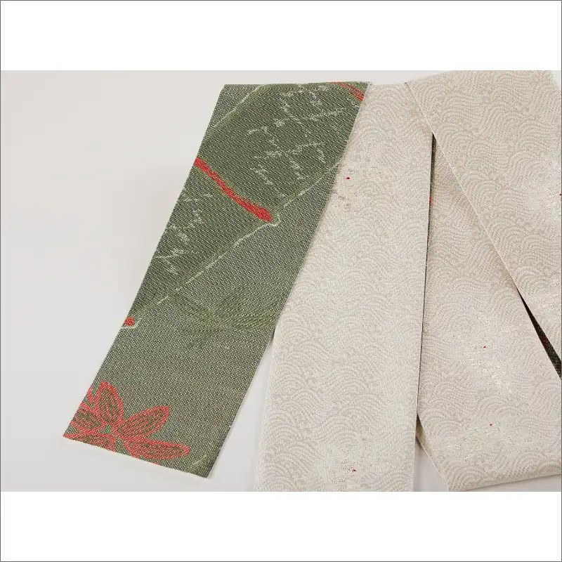丹後帯　半幅帯「波にうさぎ（２匹入）」