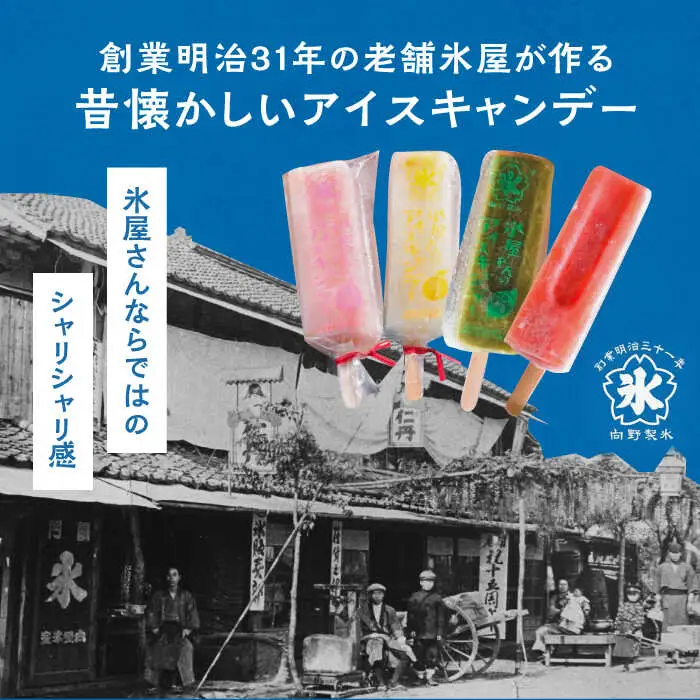 氷屋さんの アイスキャンデー 4種×2本 フルーツ 詰め合わせ ( あまおう いちじく ゆず 緑茶 )[VBD002] アイス アイスキャンディー
