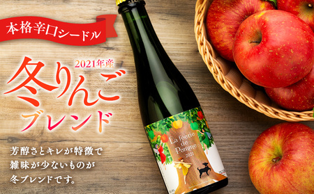 シードル 375ml 1本 きめ細かい泡立ち 爽快で深み感じる 本格 辛口シードル 2021年産 冬りんごブレンド ハーフボトル 辛口 りんご お酒 酒 アルコール おうちごはん 長野 長野県 箕輪町