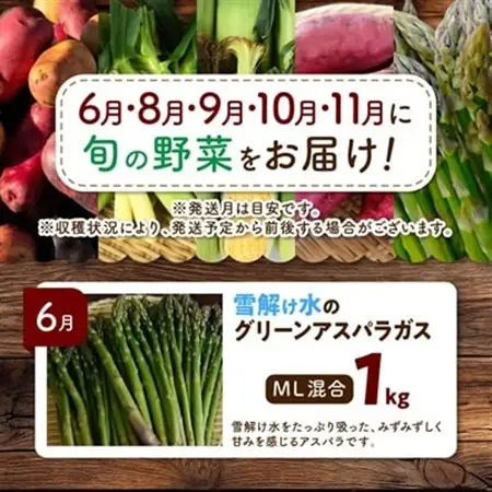 【発送月固定定期便】直送!【北海道を満喫便】十勝ガールズ農場の野菜セレクション全5回_野菜 とうもろこし  トウモロコシ  野菜 アスパラガス    野菜 じゃがいも いも ジャガイモ 馬鈴薯  野菜 さつまいも いも サツマイモ 薩摩芋  定期便 定期便  _【配送不可地域：離島】【4012918】
