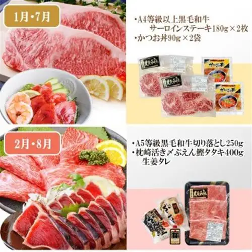定期便6回配送 【当店限定】ごちそうまんきつセット FF-6004_肉 ハンバーグ 牛肉   肉 ステーキ 牛肉 ビーフステーキ  肉 黒毛和牛 牛肉   肉 もつ鍋 牛肉 鍋 鍋セット  肉 ステーキ 豚肉 ポークステーキ  肉  豚肉   肉 ハンバーグ 豚肉   魚介・海産物 カツオ 鮮魚 かつお 鰹  魚介・海産物 マグロ 鮮魚 まぐろ 鮪  魚介・海産物     惣菜・加工品 肉 鍋 なべ ナベ  定期便 定期便  _【配送不可地域：離島】【1492208】