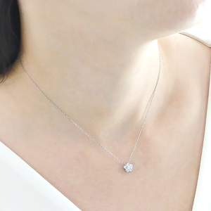 6-6 ネックレス PT900 プラチナ ダイヤモンド 0.26ct フラワーモチーフ リバーシブル ペンダント 伏せ込み 裏 ブルーダイヤ【f171-pt-1】 ALPAZ005