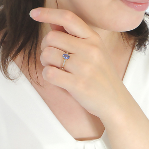 6-8 指輪 K18YG イエローゴールド オーバル タンザナイト ダイヤモンド 0.17ct 【品質保証書付】【f198-k18yg】 ALPAZ003