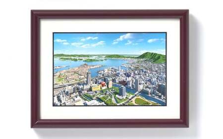 北九州市の地図情報会社のゼンリンが作る「俯瞰図額絵 北九州市／小倉(キャビネ)」