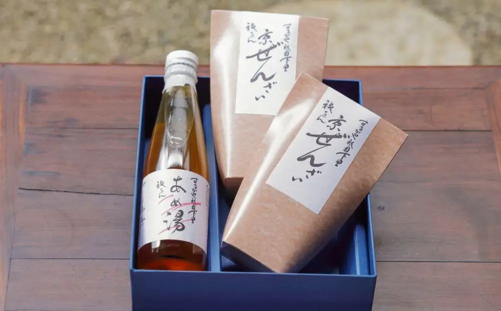 【するがや祇園下里】あめ湯(ひやしあめ)濃縮 1本＋京ぜんざい 2袋｜京都 ぜんざい スイーツ 人気