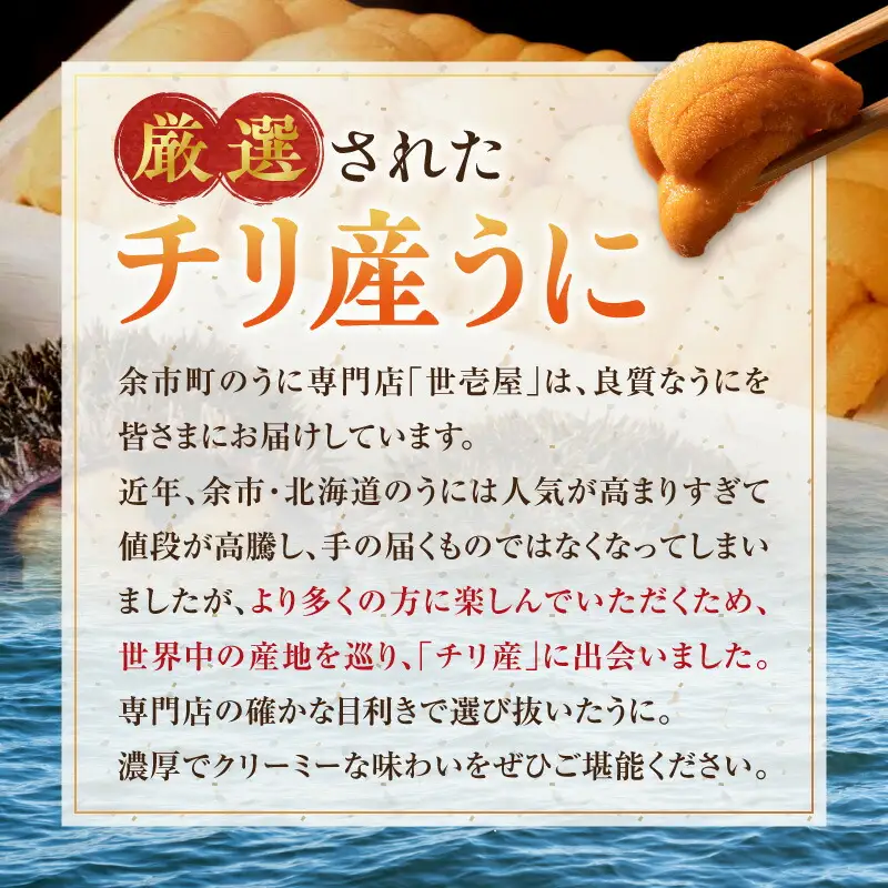 世壱屋 御雲丹 200g (チリ産) 100g × 2パック うに 雲丹 ウニ_Y038-0162