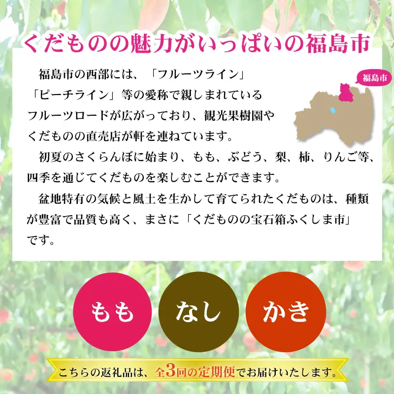 No.2867福島のフルーツ定期便３種【2026年発送 先行予約】