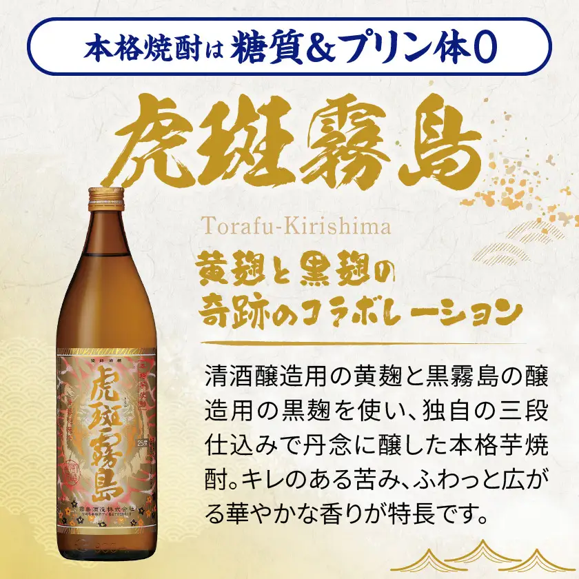 【霧島酒造】虎斑霧島(25度)900ml×4本 ≪みやこんじょ特急便≫〔19-07-K06-900-4-Q_99〕_(都城市) 虎斑霧島 とらふ 霧島酒造 芋焼酎 いも焼酎 25度 900ml 4本