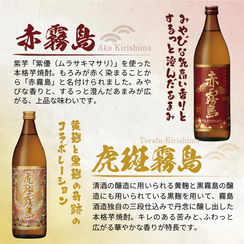 【霧島酒造】虎斑霧島(25度)900ml×1本・赤霧島(25度)900ml×2本セット ≪みやこんじょ特急便≫〔14-0702_99〕_(都城市) 赤霧島 虎斑霧島 とらふ 霧島酒造 芋焼酎 いも焼酎 25度 900ml 3本セット 晩酌