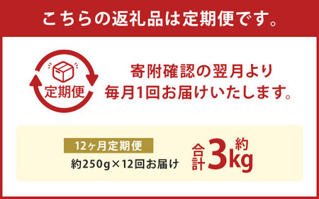 【12か月定期便】熊本産 馬肉 しゃぶしゃぶ 約250g