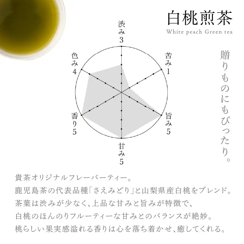 【 5営業日以内に発送 】 日本茶専門店 【 貴茶 － TAKACHA 】 白桃煎茶 ティーバッグ K068-025 スピード配送 最短 すぐ届く お急ぎ