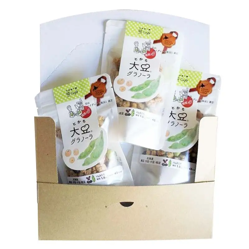 北のハイグレード食品S受賞！大豆まるごと・低糖質「とかち大豆のグラノーラ」豆ミックス55ｇ×3Pセット F6S-045