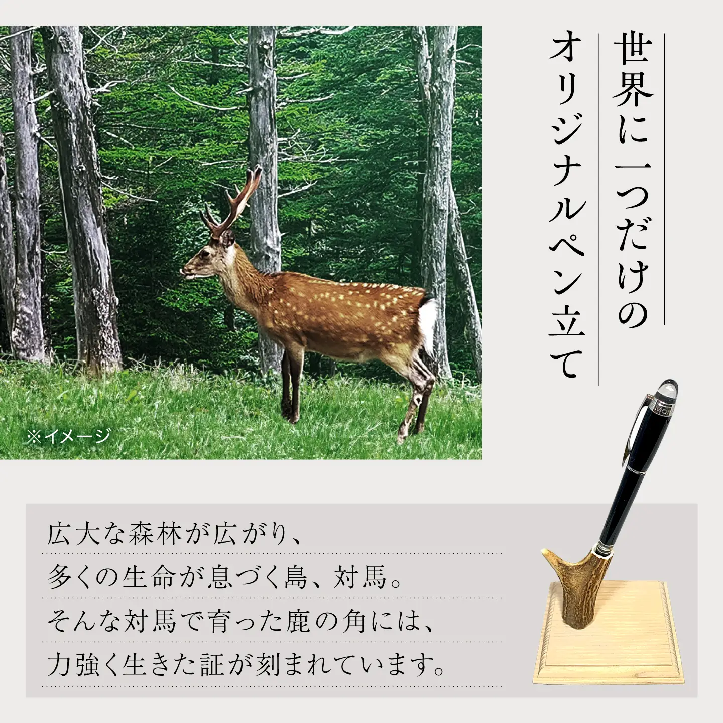 【1週間以内発送】対馬 の 鹿角 で作った ペン立て [WCN002]ハンドメイド 手作り 鹿 小物 文房具 雑貨  スピード発送 最速発送 最短発送