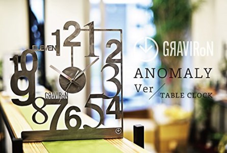 GRAVIRoN Anomaly 置き時計 黒皮鉄 360×332×100mm 1.35kg 時計
