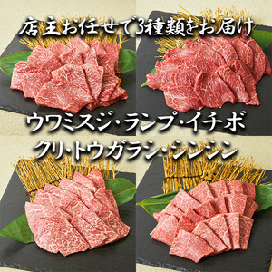 BL087_【赤身系おまとめ】佐賀牛希少部位焼肉3種盛り（200g×3種 合計600g）