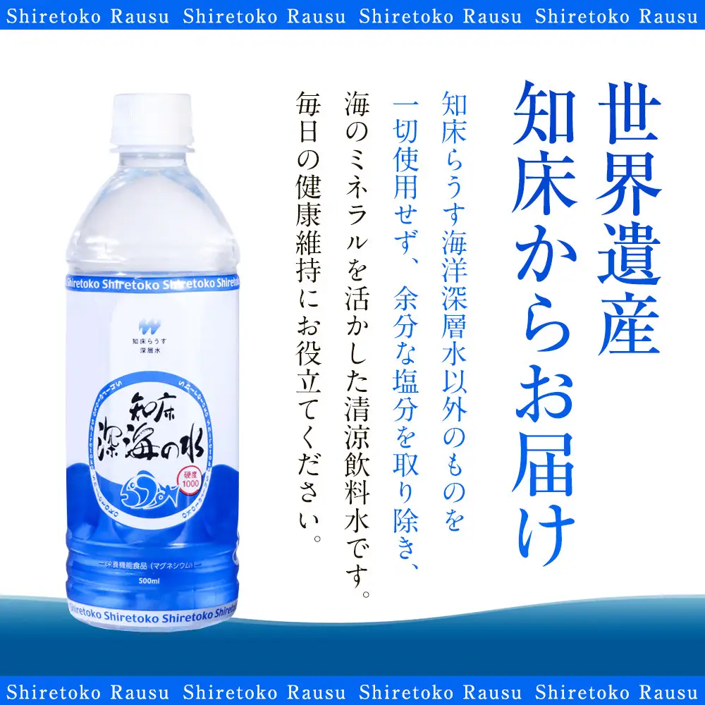 年6回！北海道 羅臼（らうす）のお水 海洋深層水500ml×24本定期便  知床 世界自然遺産 国産 備蓄 常備水 ペットボトル ミネラル 清涼飲料水 生産者 支援 応