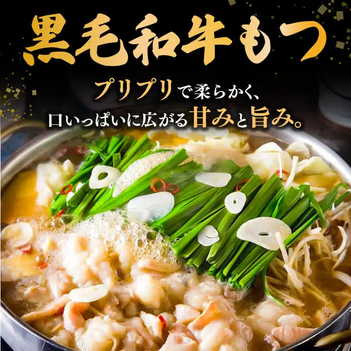 【お中元対象】黒毛和牛 もつ鍋 セット2-3人前 醤油味 (野菜付き) [離島配送不可] 桂川町/西新初喜 [ADAX002] 国産牛 小腸 鍋 おいしい 鍋セット モツナベ もつ モツ 博多 和牛 醤油 2人前 3人前 鍋 