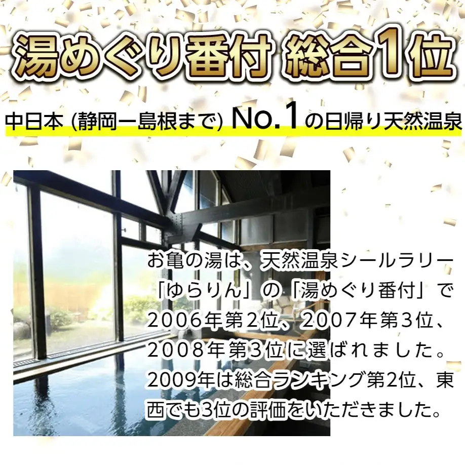 大人気温泉「お亀の湯」温泉入浴券2枚セット