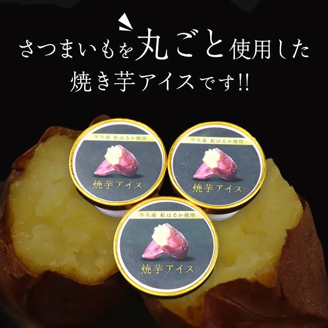 牛久市産 紅はるか 使用 焼き芋アイス 12個 入り