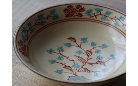 有田焼 粟田花鳥絵 3.5寸皿 11.5cm 2枚セット【山忠】食器 器うつわ 皿 小皿 醤油皿 薬味皿 アンティーク レトロ ノスタルジック かわいい ハレの日 赤 ブルー 35000円 ed023