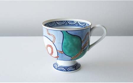 【篠英陶磁器オリジナル】 有田焼 色鍋島瓢紋 珈琲碗皿 篠英陶磁器 カップ＆ソーサー コーヒーカップ おしゃれ 記念日 ギフト ej002
