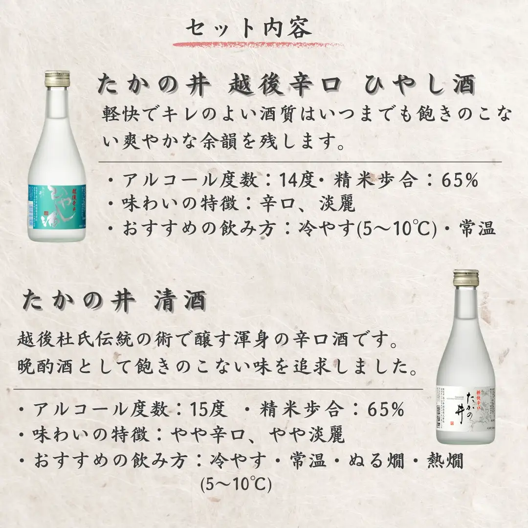 日本酒飲み比べ 300ml 6本セット 高の井酒造