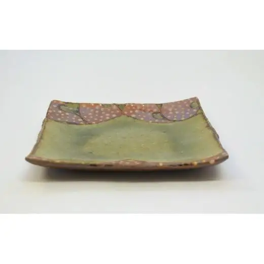 釉彩小角皿 和食器 陶芸品《受注制作》皿 角皿 正方形 プレート 取り皿 和食器 おすすめ おしゃれ 陶芸 手作り 陶器 陶芸作家