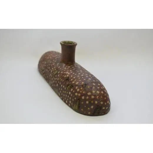 釉彩花入れ 一輪挿し 花瓶 陶芸品《受注制作》花入れ 花びん 花器 オブジェ インテリア 置物 おしゃれ 陶芸 手作り 陶器 装飾品 陶芸作家