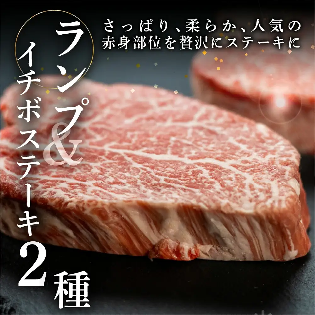 【家計応援 期間限定】菊の井 飛騨牛 赤身ステーキセット（イチボ・ランプ　各200g） 【冷凍】【70-1g】