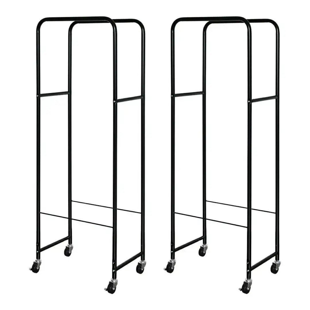 薄型タイヤラック2個組 幅28cm BK カバー付 タイヤ収納 SUV/RV車用 [足立製作所]