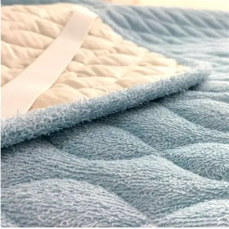 【シングル】コットンタオル/和泉木綿ガーゼ敷パッド　100×205cm　ブルー1枚　PF-1S-BL【1417621】